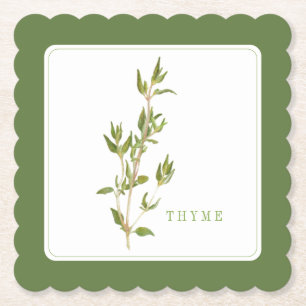 FRESH THYME Scalloped Square Onderzetter (+tekst) 