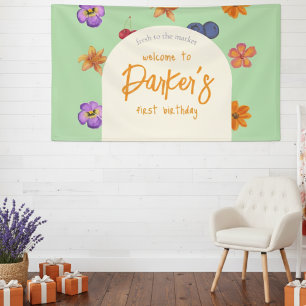 Fresh to the Market Eerste Verjaardag Thema – Bloe Spandoek