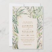 Fresh Tropical Destination Elegant QR Code Wedding Kaart (Voorkant)
