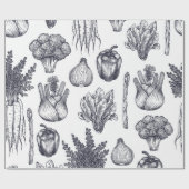Fresh vegetables seamless pattern. Broccoli, carro Cadeaupapier (Vlak)