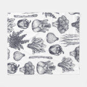Fresh vegetables seamless pattern. Broccoli Fleece Deken (Voorkant (Horizontaal))