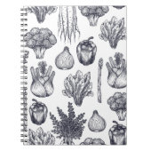 Fresh vegetables seamless pattern. Broccoli Notitieboek (Voorkant)
