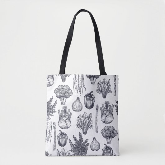 Fresh vegetables seamless pattern. Broccoli Tote Bag (Voorkant)