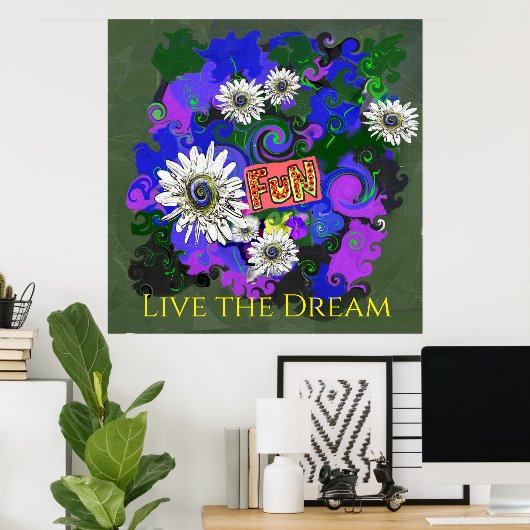 Fresh Vivid Colorful Fun Happy Poster (Thuiskantoor)