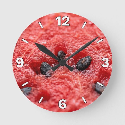 Fresh Watermelon Pulp Macro Texture Kitchen Decor Ronde Klok (Voorkant)