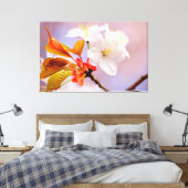 Fresh White Cherry Blossom Cute Sakura Beauties Canvas Afdruk (Insitu (Slaapkamer))