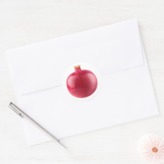 Fresh Whole Red Pomegranate Fruit Healthy Food Art Ronde Sticker (Envelop)