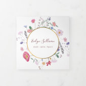 Fresh Wildflower Gold Circle Trifold Brochure Drieluik Kaart (Cover)