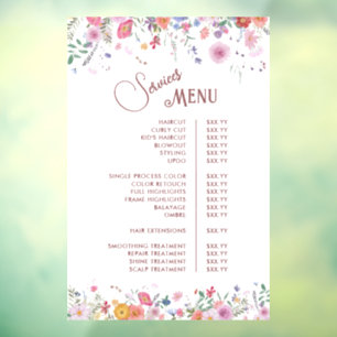 Fresh Wildflowers Services Menu Raamsticker