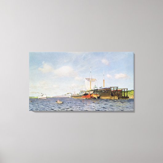 Fresh Wind on the Volga, 1895 Canvas Afdruk (Voorkant)