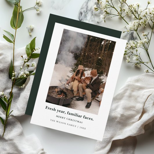 Fresh year, familiar faces.,Christmas Photo Card Kaart
