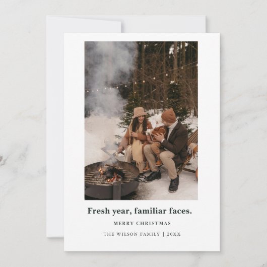 Fresh year, familiar faces.,Christmas Photo Card Kaart (Voorkant)