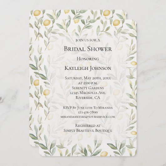 Fresh Yellow Lemons Vrijgezellenfeest Kaart (Voorkant / Achterkant)