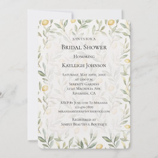 Fresh Yellow Lemons Vrijgezellenfeest Kaart (Voorkant)