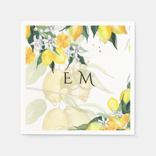 Fresh Yellow Lemons Wedding Servet (Voorkant)