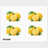 Fresh Yellow Lemons with Green Leaves Sticker (Vel)