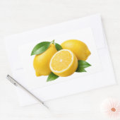Fresh Yellow Lemons with Green Leaves Sticker (Envelop)