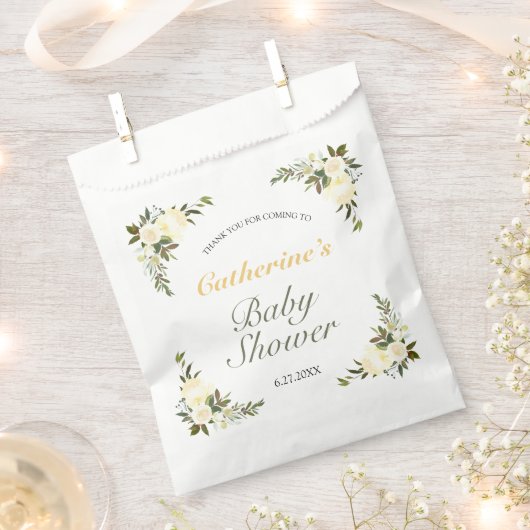 Fresh Yellow Spring Floral Baby Shower Bedankzakje (Geknipt)