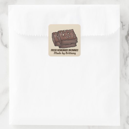 Fresh Zelfgemaakte brownies addname sticker (Tas)