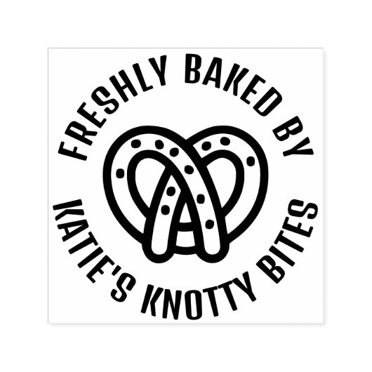 Freshly Bked Pretzel - Aangepast voor kleine bedri Zelfinktende Stempel (Design)