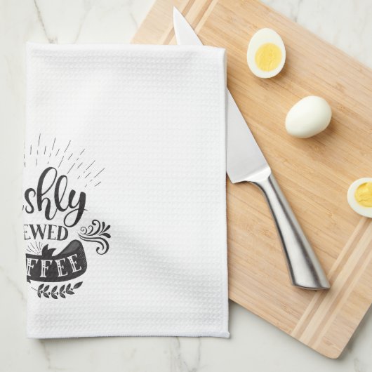 Freshly Brewed Coffee Theedoek (Quarter Fold)