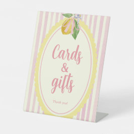 Freshly Cards & Gifts Roze Citroen Feest Tafelbord Reclamebord Met Voetstuk