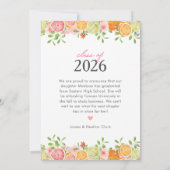 Freshly Graduated Citrus Graduation Announcement Kaart (Achterkant)