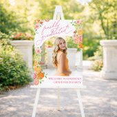 Freshly Graduated Floral Citrus Welcome Sign Poster