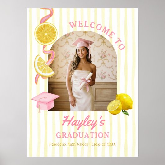 Freshly Graduated Grad Party Printable Poster (Voorkant)