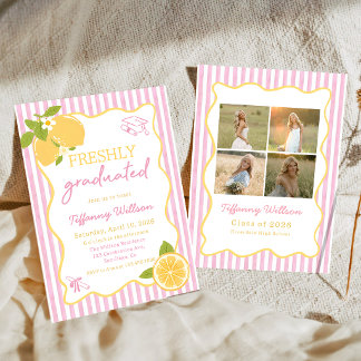 Freshly Graduated Lemon Graduation Party Kaart