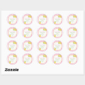 Freshly Graduated Lemon Pink Stripes Graduation Ronde Sticker (Vel)