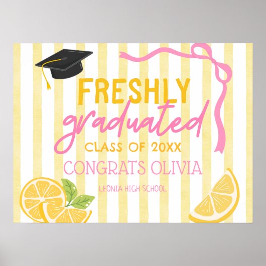 Freshly Graduated Lemonade Grad Party Poster (Voorkant)