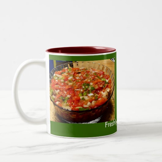 Freshly Made Salsa Tweekleurige Koffiemok (Links)