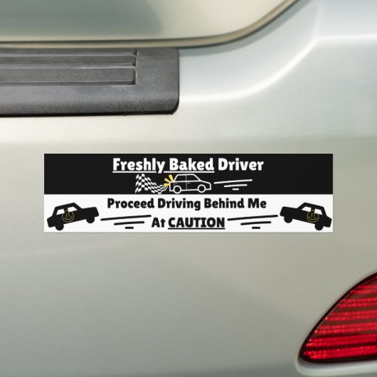 Freshly (New) Driver Cautionary Funny Warning Bumpersticker (Op auto)