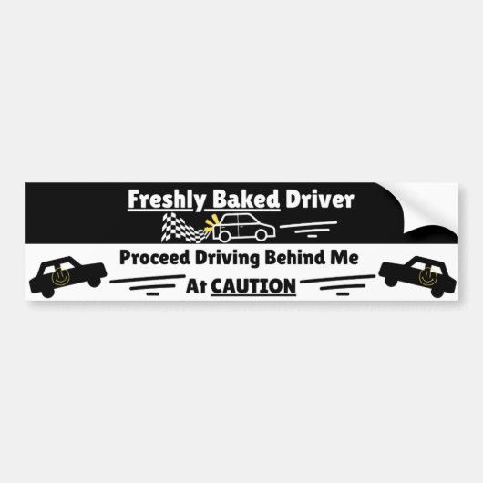 Freshly (New) Driver Cautionary Funny Warning Bumpersticker (Voorkant)