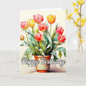 Freshly Picked Tulip Flowers Kaart (Gele Bloem)