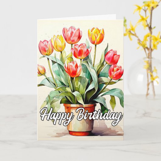 Freshly Picked Tulip Flowers Kaart (Gele Bloem)