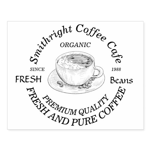 Freshly Roasted Coffee Cup Rubberstempel (Afrduk)