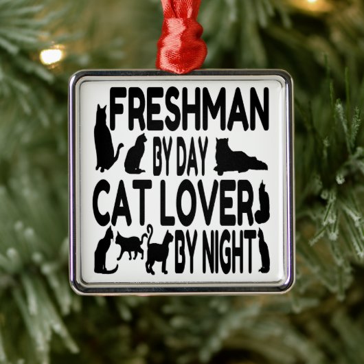 Freshman Cat Lover Metalen Ornament (Boom)