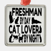 Freshman Cat Lover Metalen Ornament (Voorkant)