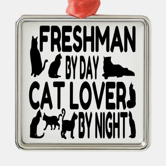 Freshman Cat Lover Metalen Ornament (Voorkant)