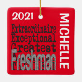 Freshman Extraordinaire CUSTOM Keramisch Ornament (Achterkant)