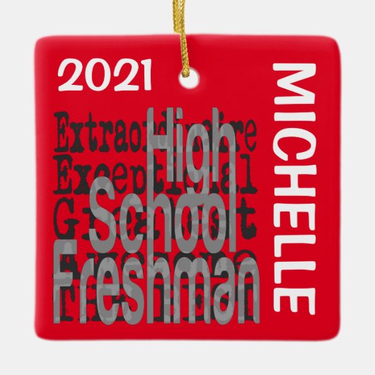 Freshman Extraordinaire CUSTOM Keramisch Ornament (Voorkant)