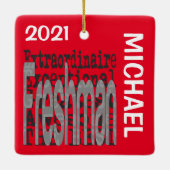 Freshman Extraordinaire CUSTOM Keramisch Ornament (Achterkant)