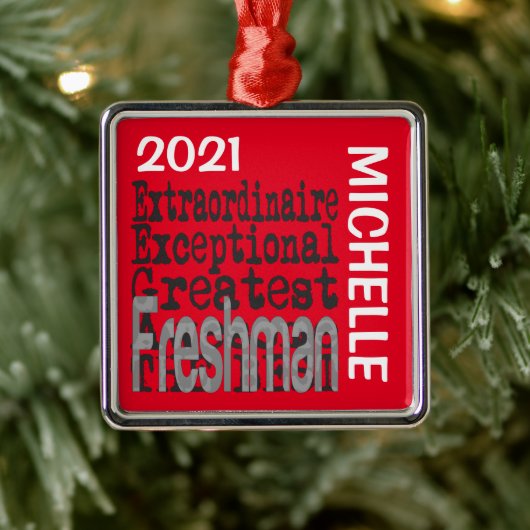 Freshman Extraordinaire CUSTOM Metalen Ornament (Boom)