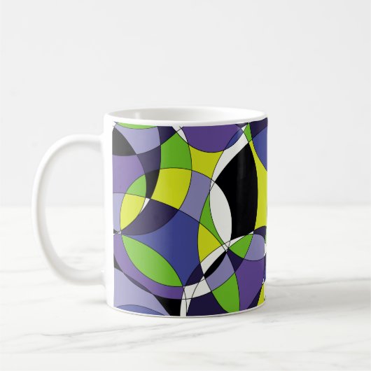 Freshness gekleurd abstract patternabstract, kunst koffiemok (Links)