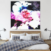 Freshtastic Psychedelic Horse 01-01 Canvas Afdruk (Insitu (Slaapkamer))