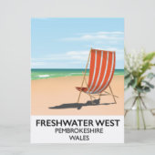 Freshwater West Pembrokeshire Wales Kaart (Staand voorkant)
