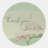 Fresia op Sage Ronde Sticker (Voorkant)