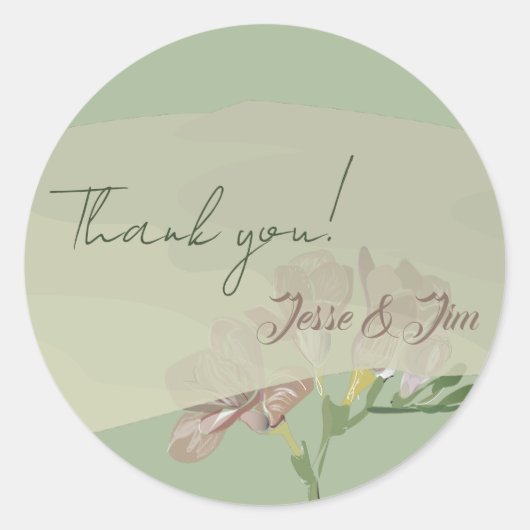 Fresia op Salie Ronde Sticker (Voorkant)